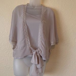 Apt. 9 Tank with Tied Cover-Up in Beige